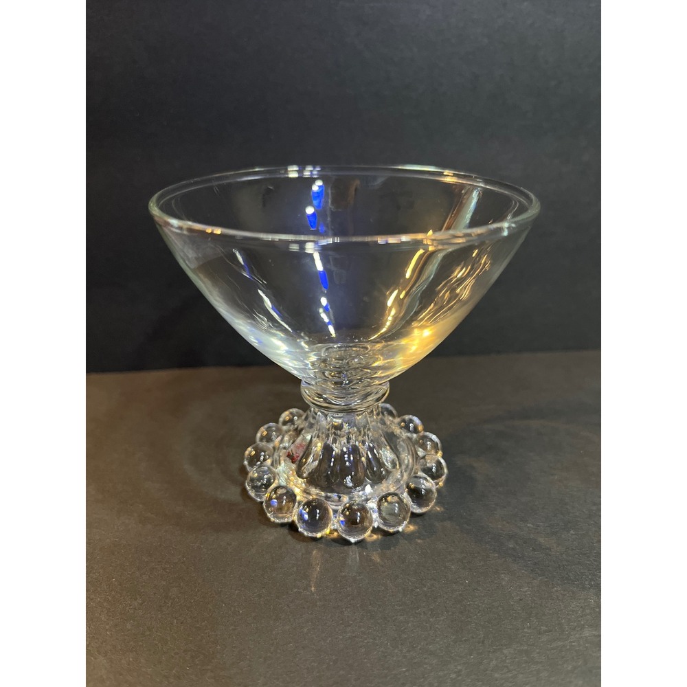 Anchor Hocking Boopie Clear Glass Champagne Coupes Dessert Bowls Set of 6 Vintag